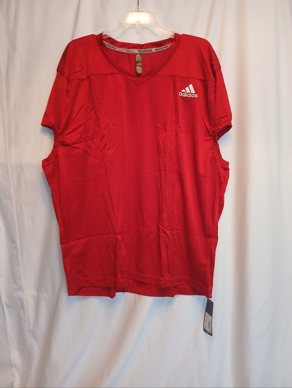 Red Mesh V Neck Practice Football Jersey 3X New! Adidas